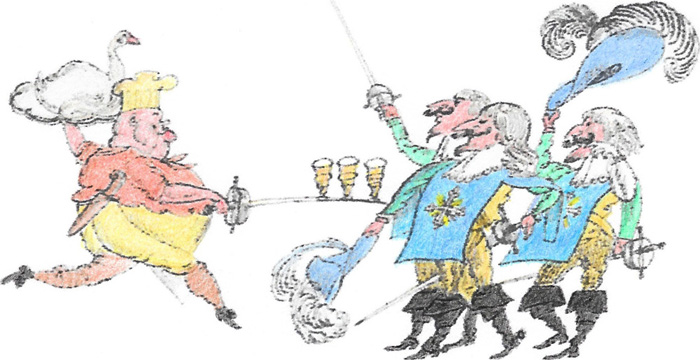 Caricature des mousquetaires